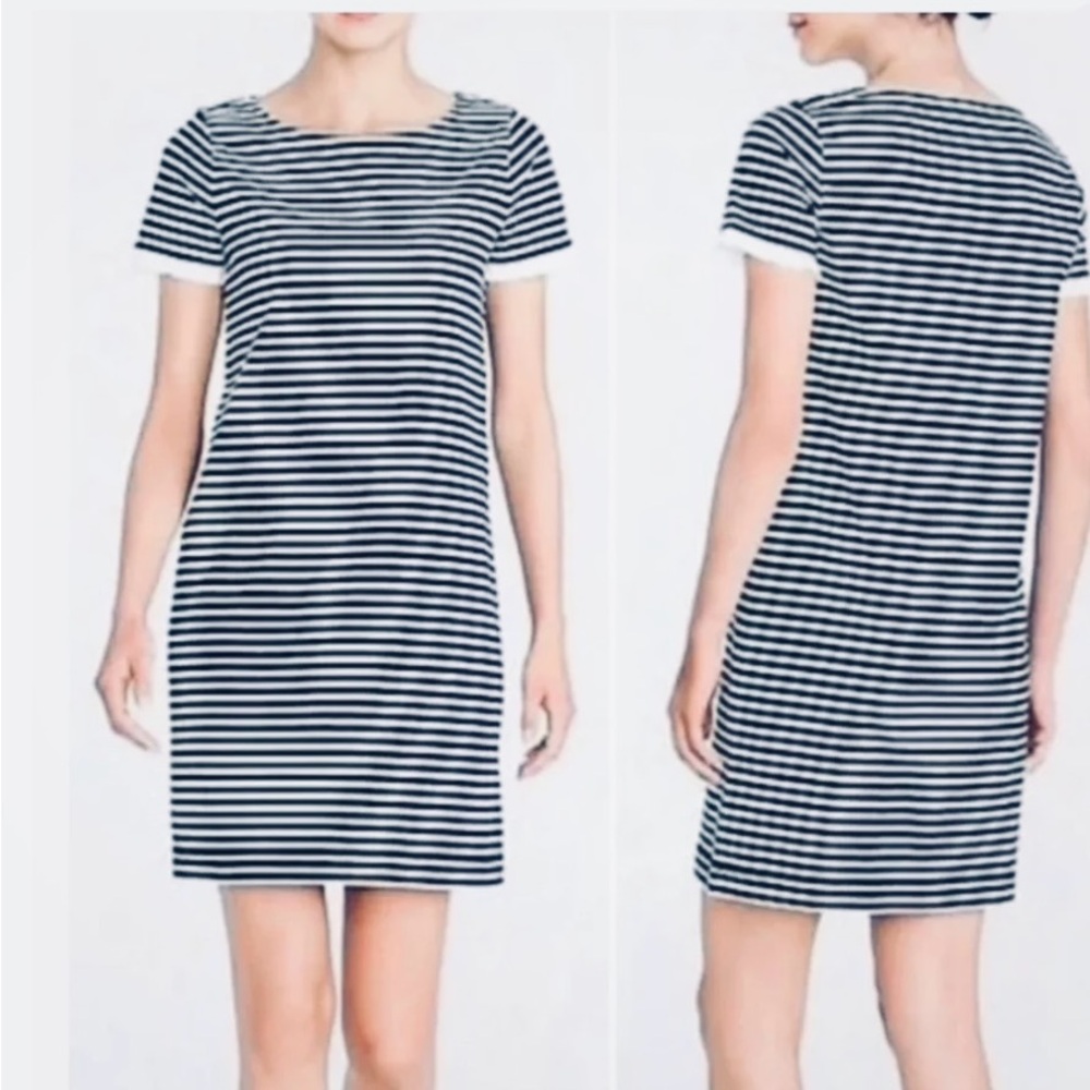 J Crew Navy and White Striped Knit Dress size small